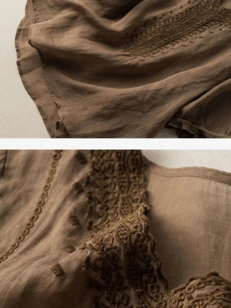 Graceful Lace Overlay Cocoa Brown coloured TOP