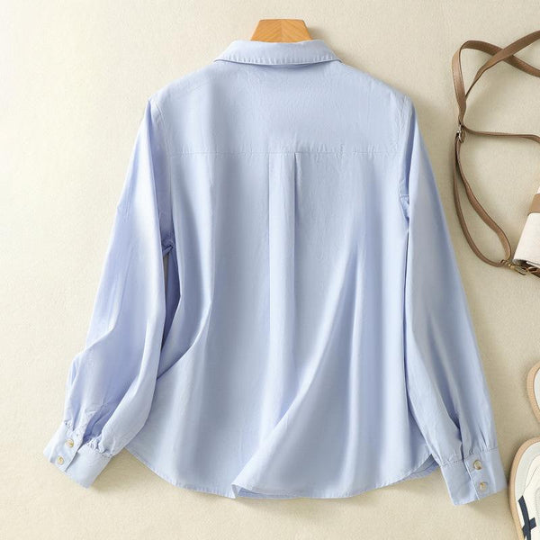 Tween Girl Korean Style Plain Casual Shirt