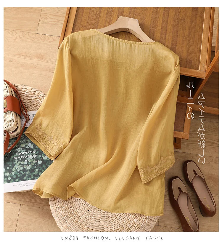 Radiant Yellow top in cotton fabric