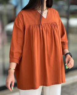 Pleated Tunic with Pattern