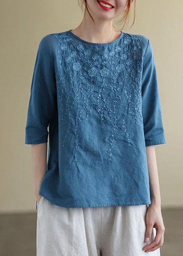 Bluebell Lace Infused Blouse cotton based top