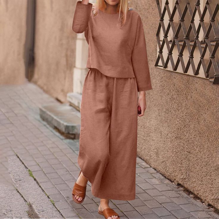 WOMEN PLAIN CROP TOP & TROUSERS CO-ORDER SET