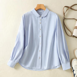 Tween Girl Korean Style Plain Casual Shirt