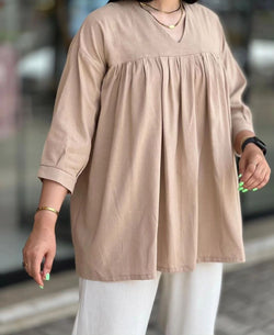 Pleated Tunic with Pattern