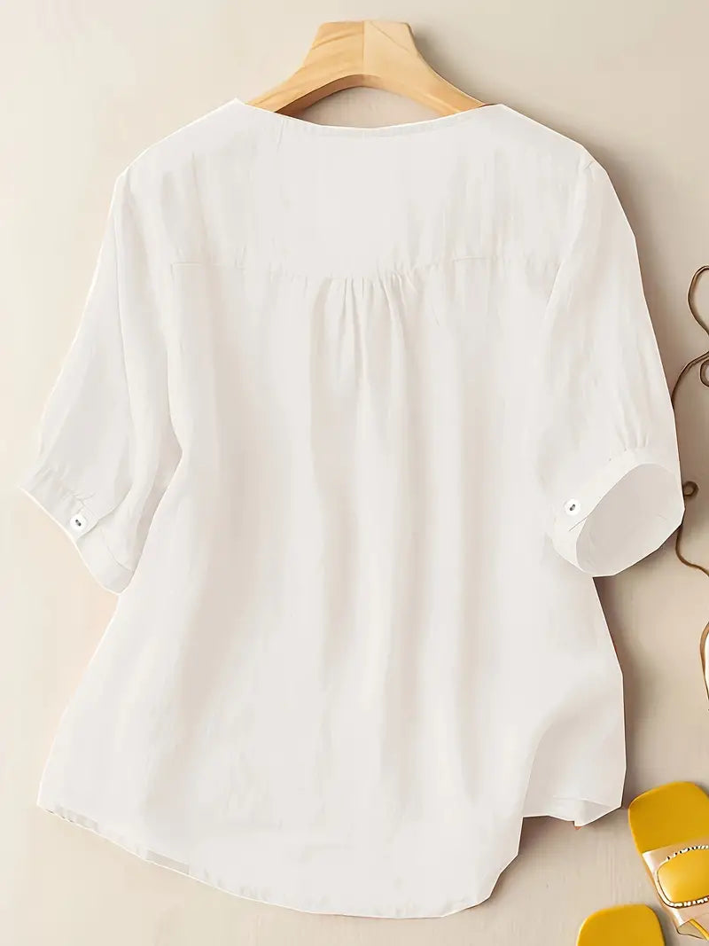 White Elegance Layered cotton top