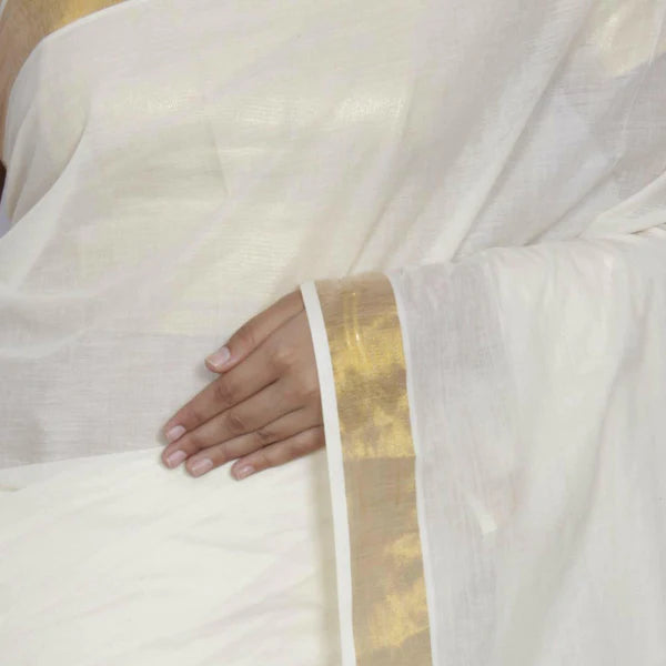 Krystle D'souza Special White Linen Designer Embroidered Saree