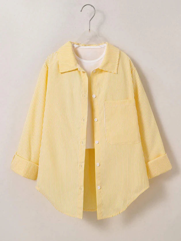 Girls Striped Sun Protection Shirt Korean Style Spring/Summer