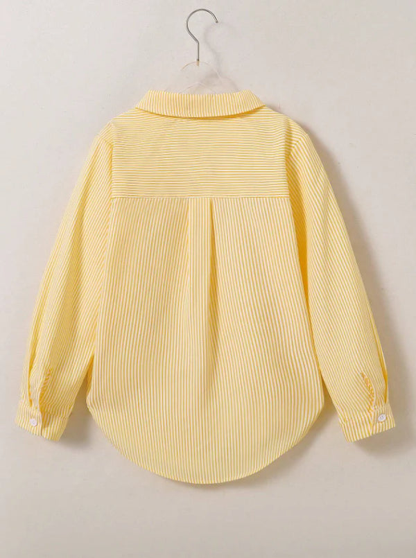 Girls Striped Sun Protection Shirt Korean Style Spring/Summer