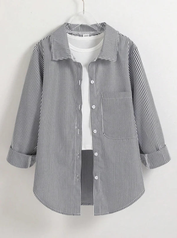 Girls Striped Sun Protection Shirt Korean Style Spring/Summer