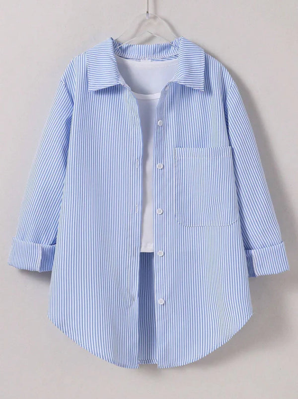 Girls Striped Sun Protection Shirt Korean Style Spring/Summer