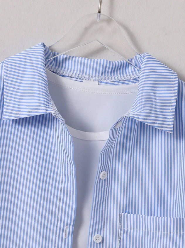 Girls Striped Sun Protection Shirt Korean Style Spring/Summer