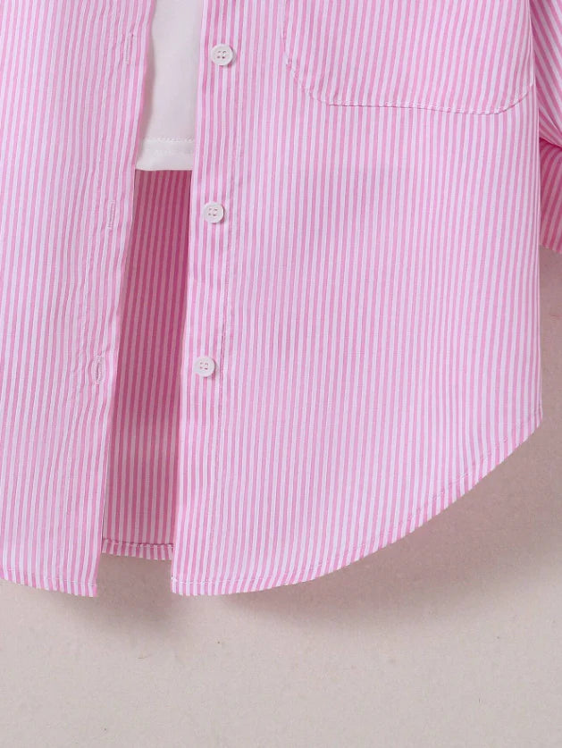 Girls Striped Sun Protection Shirt Korean Style Spring/Summer