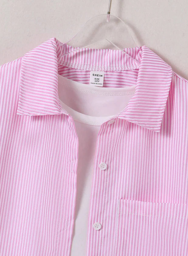 Girls Striped Sun Protection Shirt Korean Style Spring/Summer