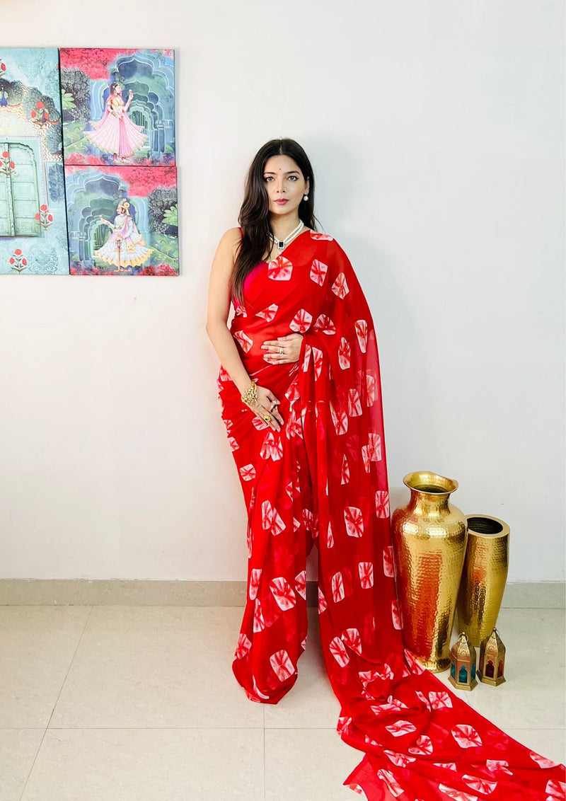 Bandhej Digital Printed Saree