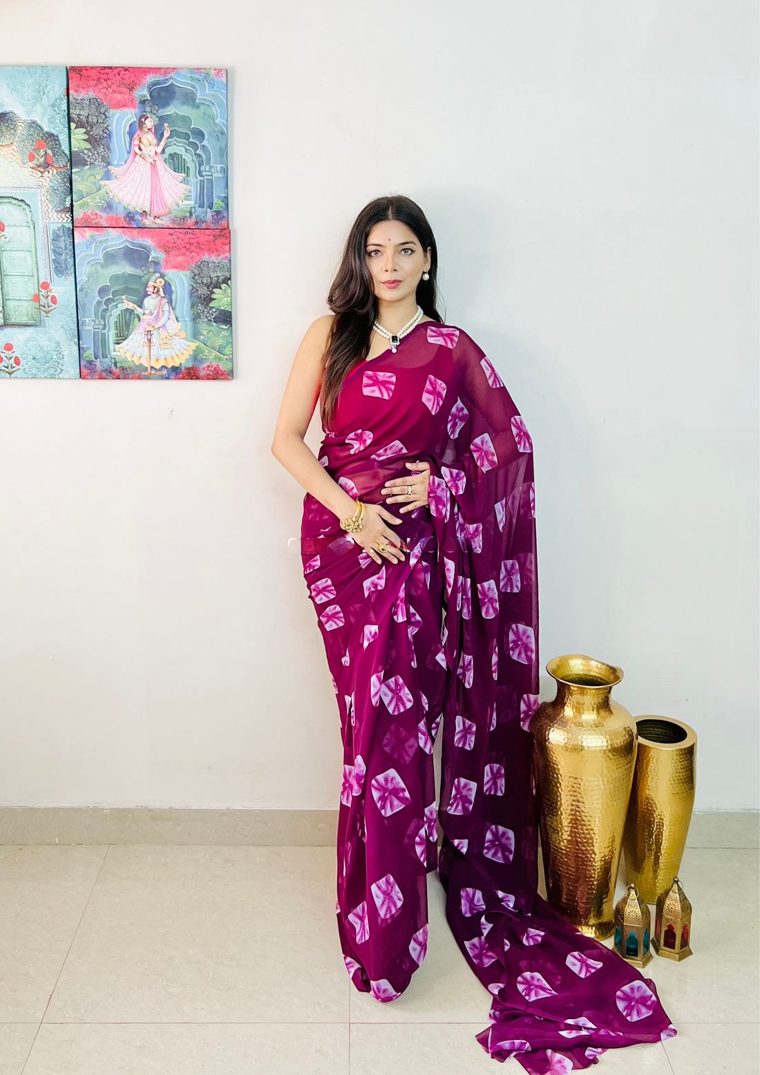 Bandhej Digital Printed Saree