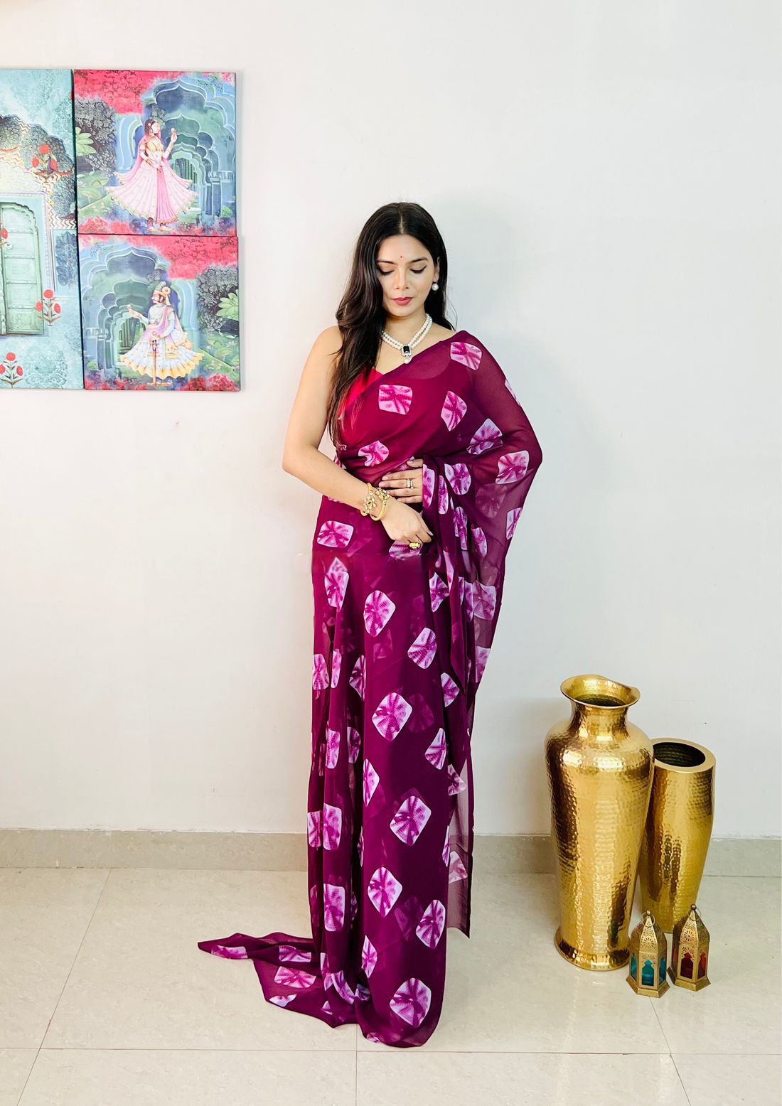 Bandhej Digital Printed Saree