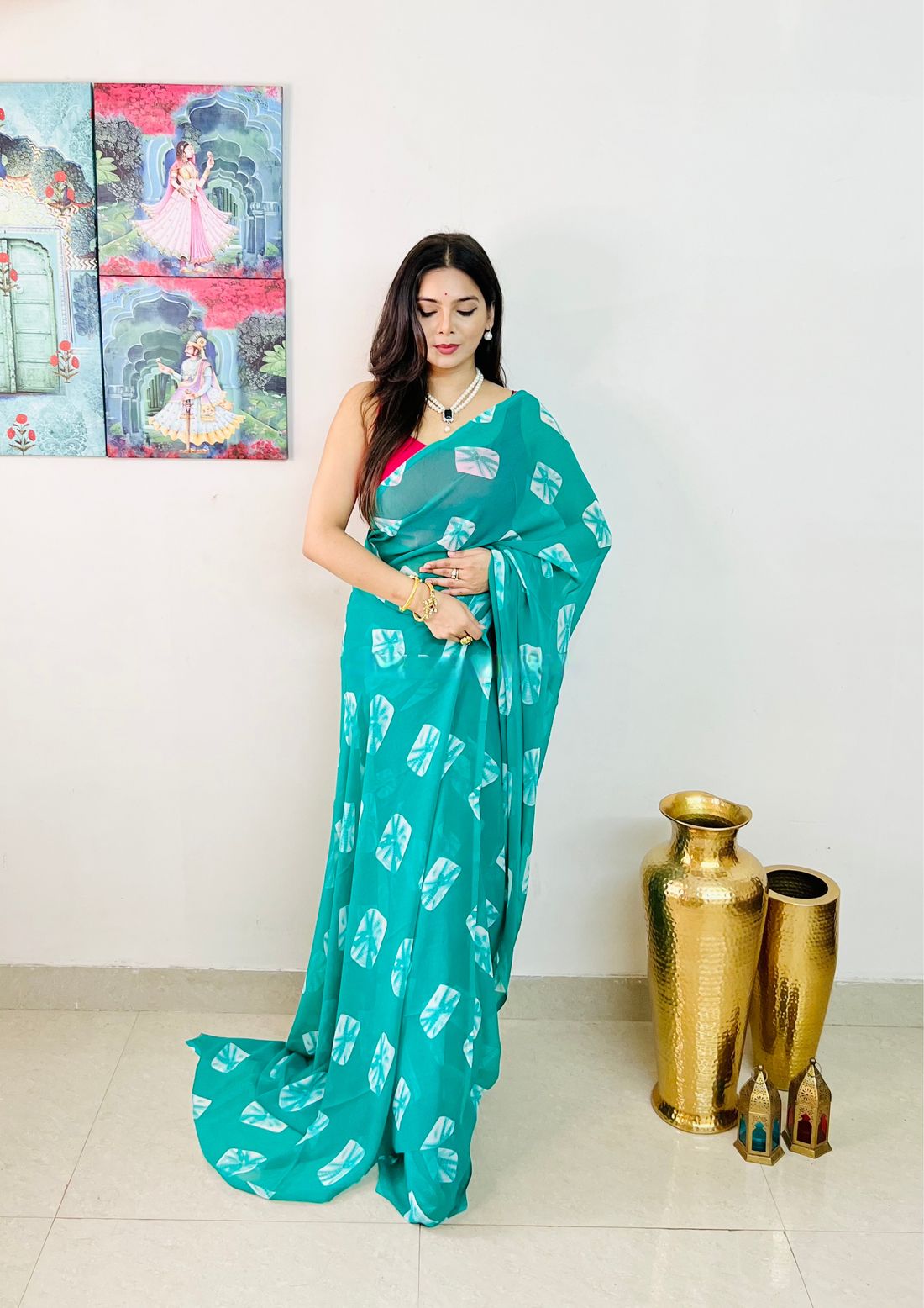 Bandhej Digital Printed Saree