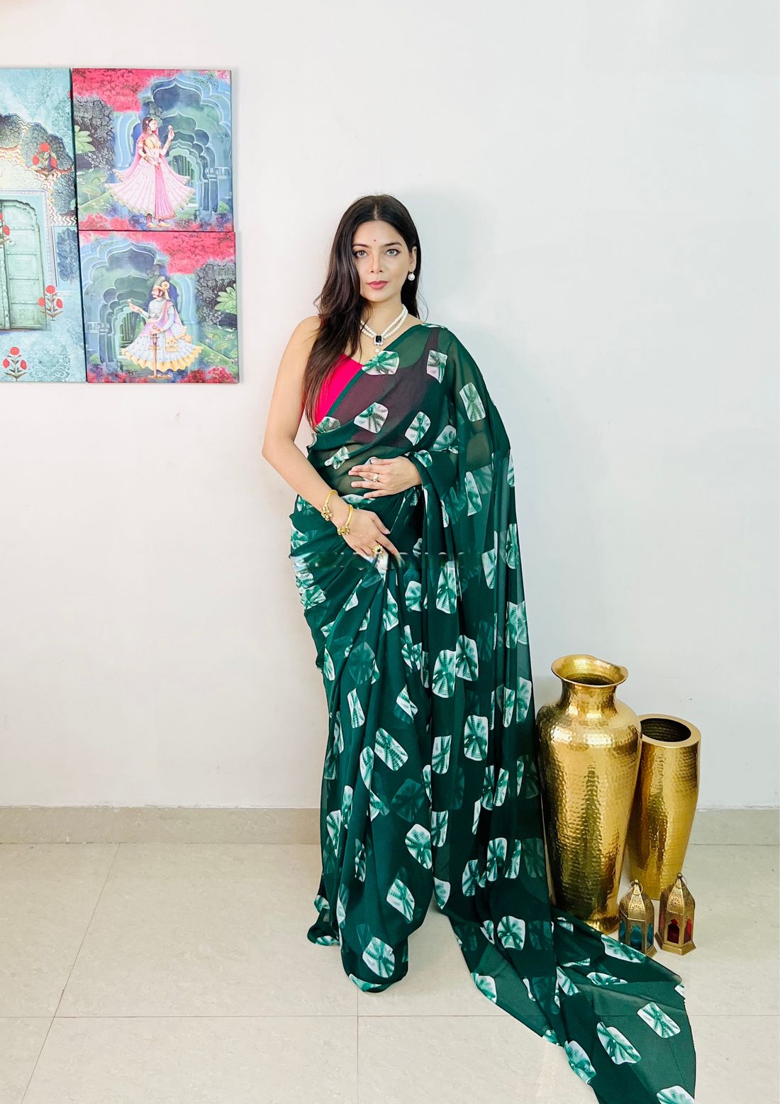 Bandhej Digital Printed Saree