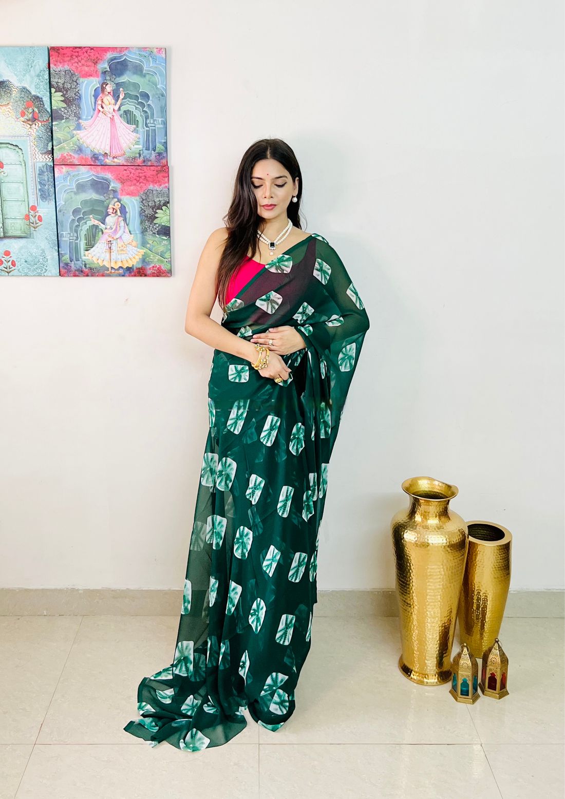 Bandhej Digital Printed Saree