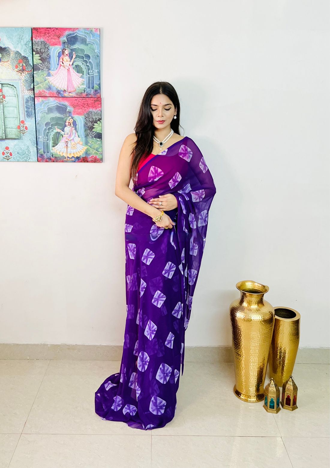 Bandhej Digital Printed Saree