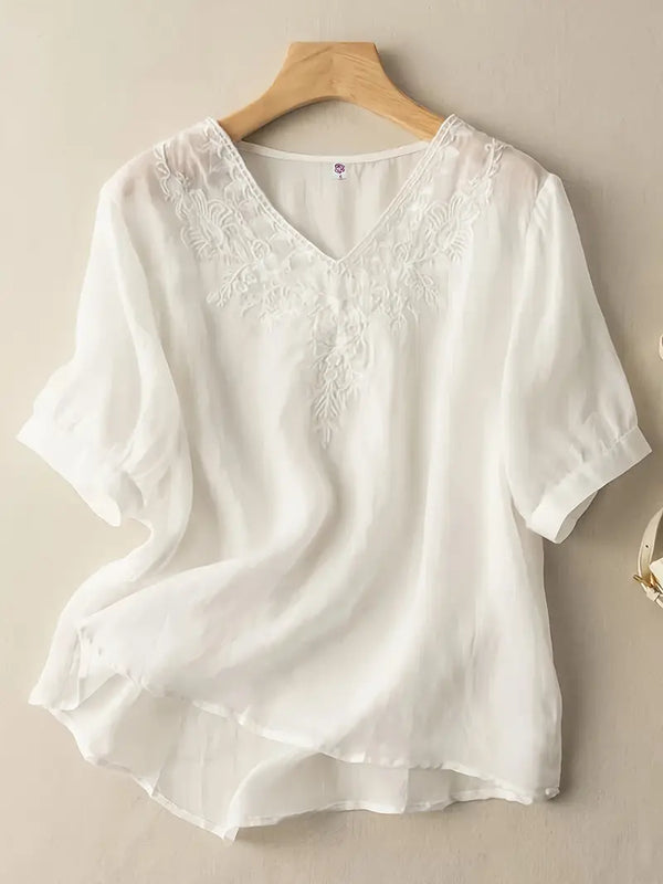 White Elegance Layered cotton top