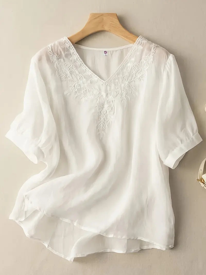 White Elegance Layered cotton top