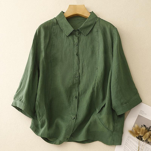 Tween Girl Korean Style Plain Casual Shirt