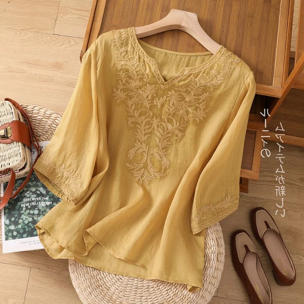 EMBROIDERY STYLIISH NECK TOP