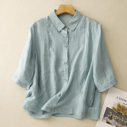 Tween Girl Korean Style Plain Casual Shirt