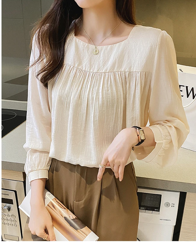 Women Korean Style Female Off White New autumn top