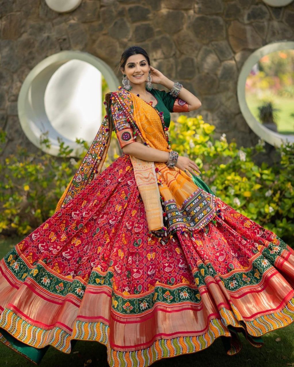 MULTI COLOR SOFT BUTTER SILK DIGITAL PRINTED LEHENGA CHOLI