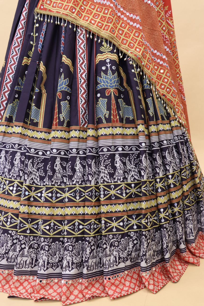 Multi Color Soft Butter Silk Digital Printed Lehenga Choli