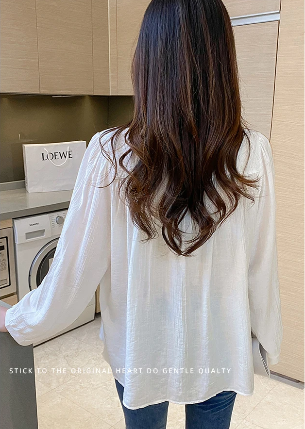 Women Korean Style Female White New autumn top