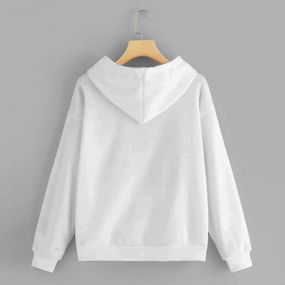 White Solid Hooded Sweatshirt