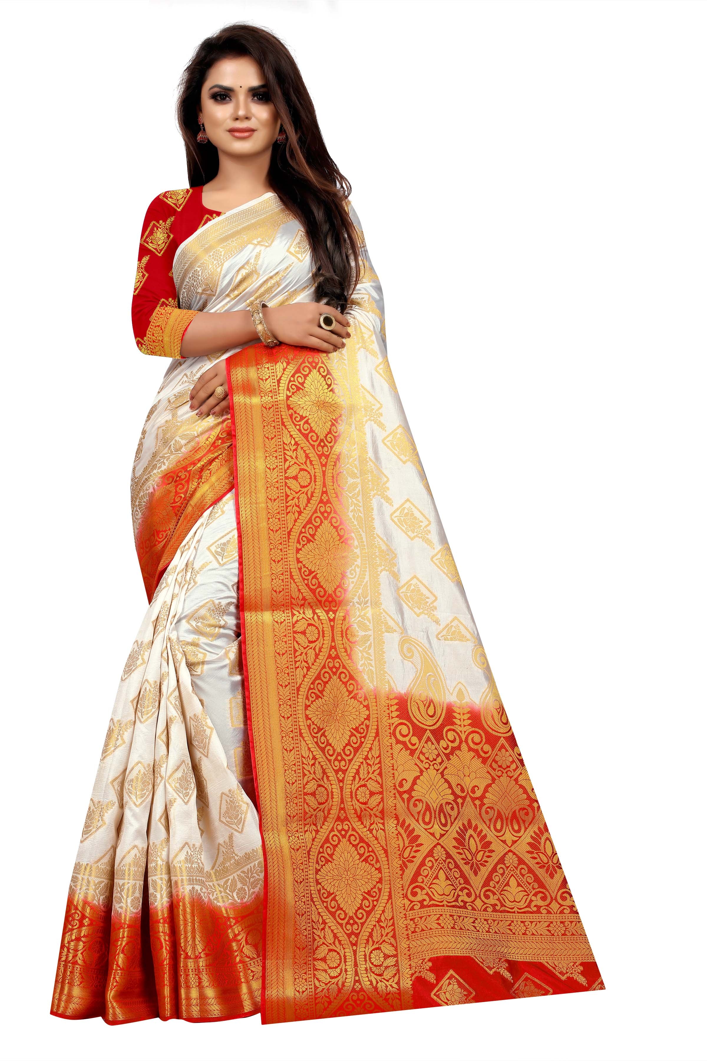 Women's Banarasi Silk Saree With Blouse Piece