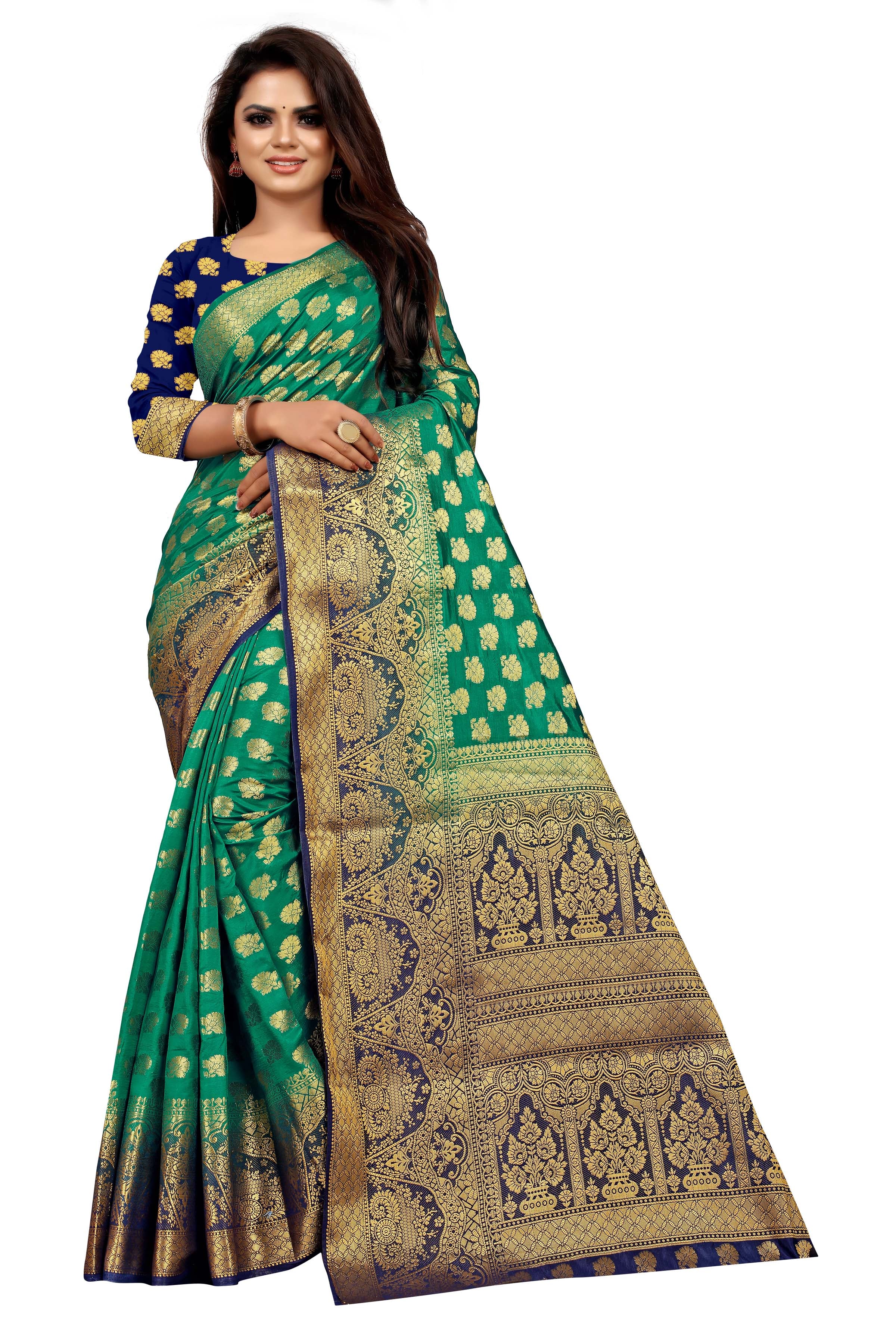 Women's Banarasi Silk Saree With Blouse Piece