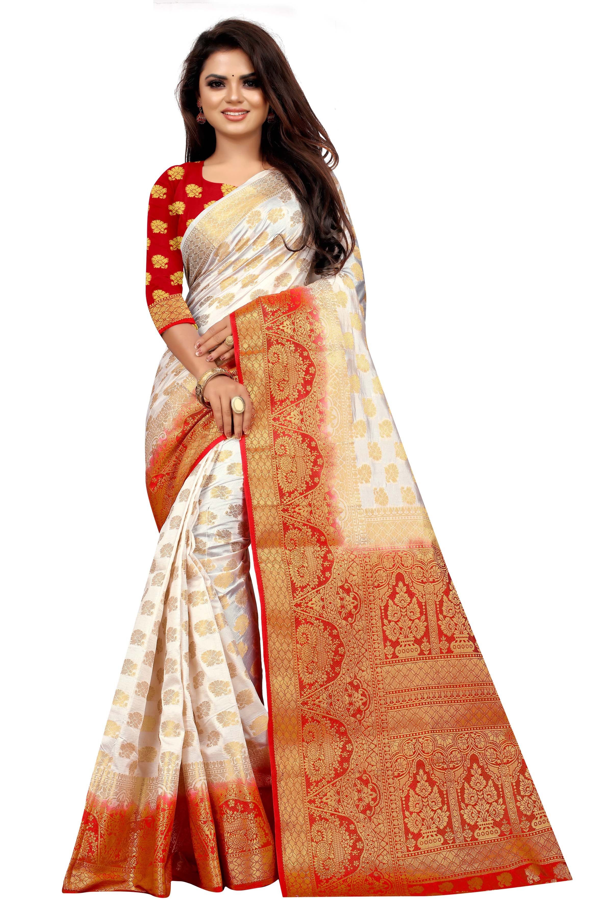 Women's Banarasi Silk Saree With Blouse Piece