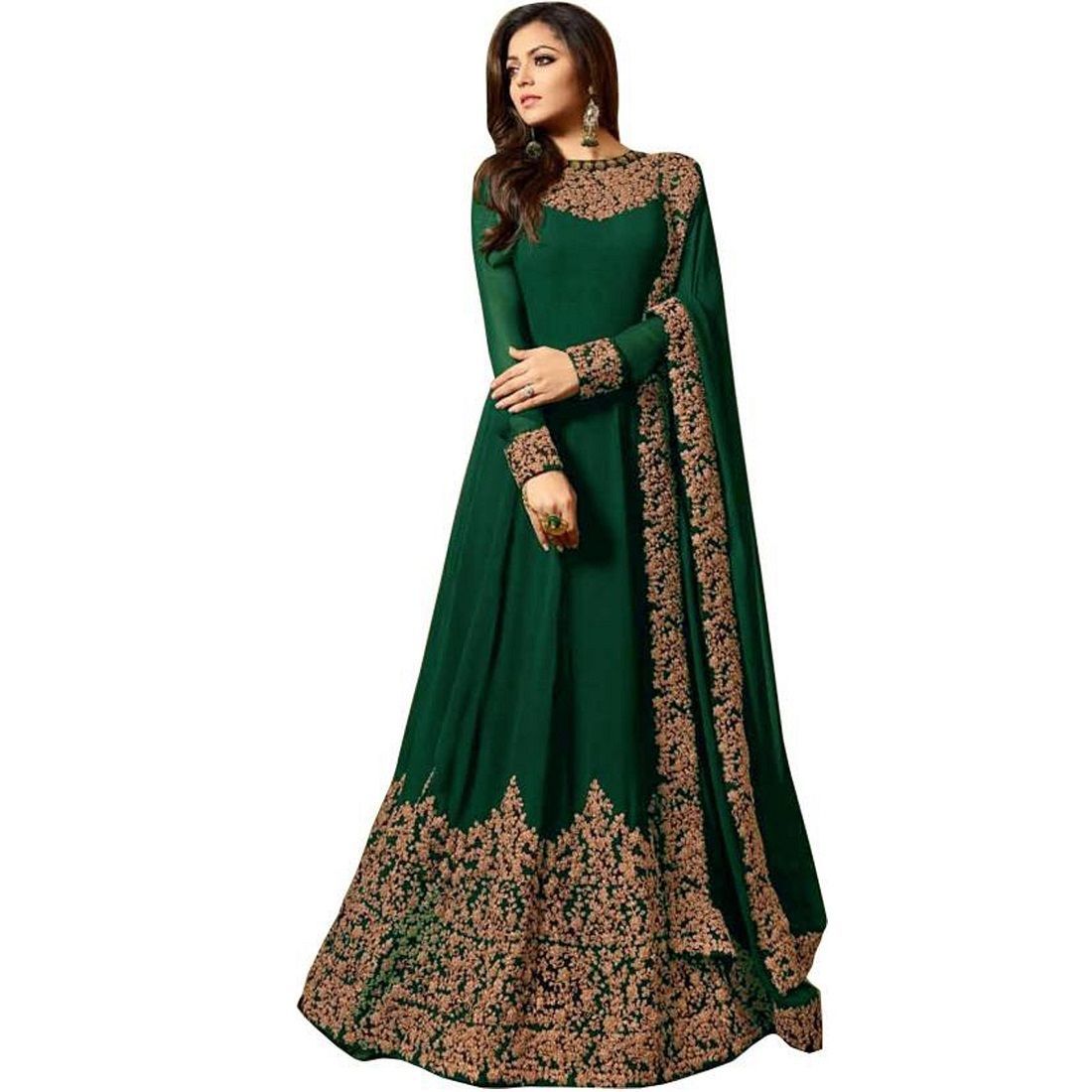 Women's Codding Long Anarkali Gown With Duppta(Free Size)