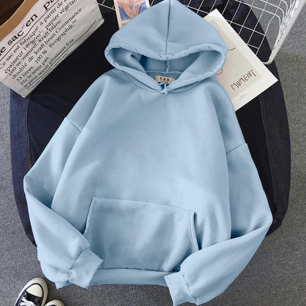 Sky Solid Hooded Sweatshirt