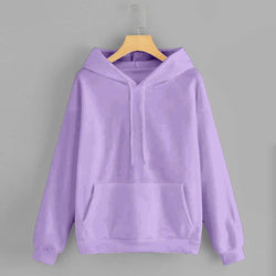 Purple Solid Hooded Sweatshirt