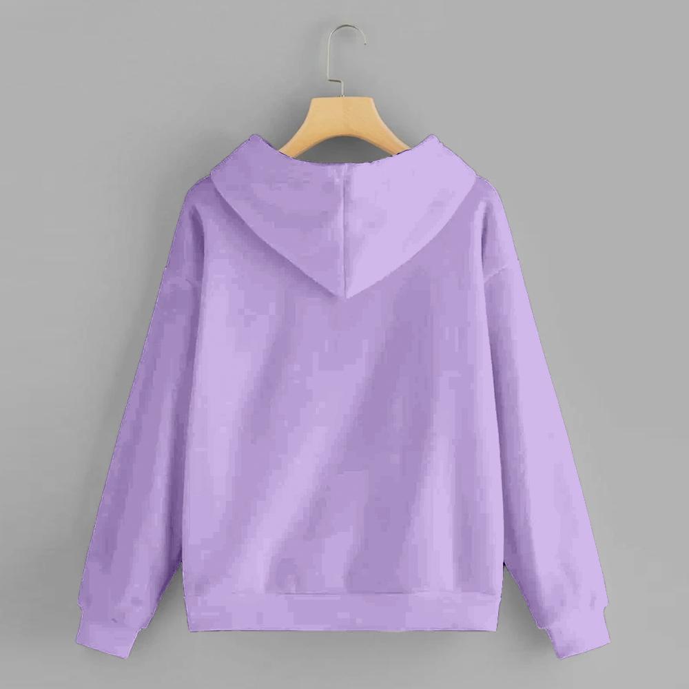 Purple Solid Hooded Sweatshirt