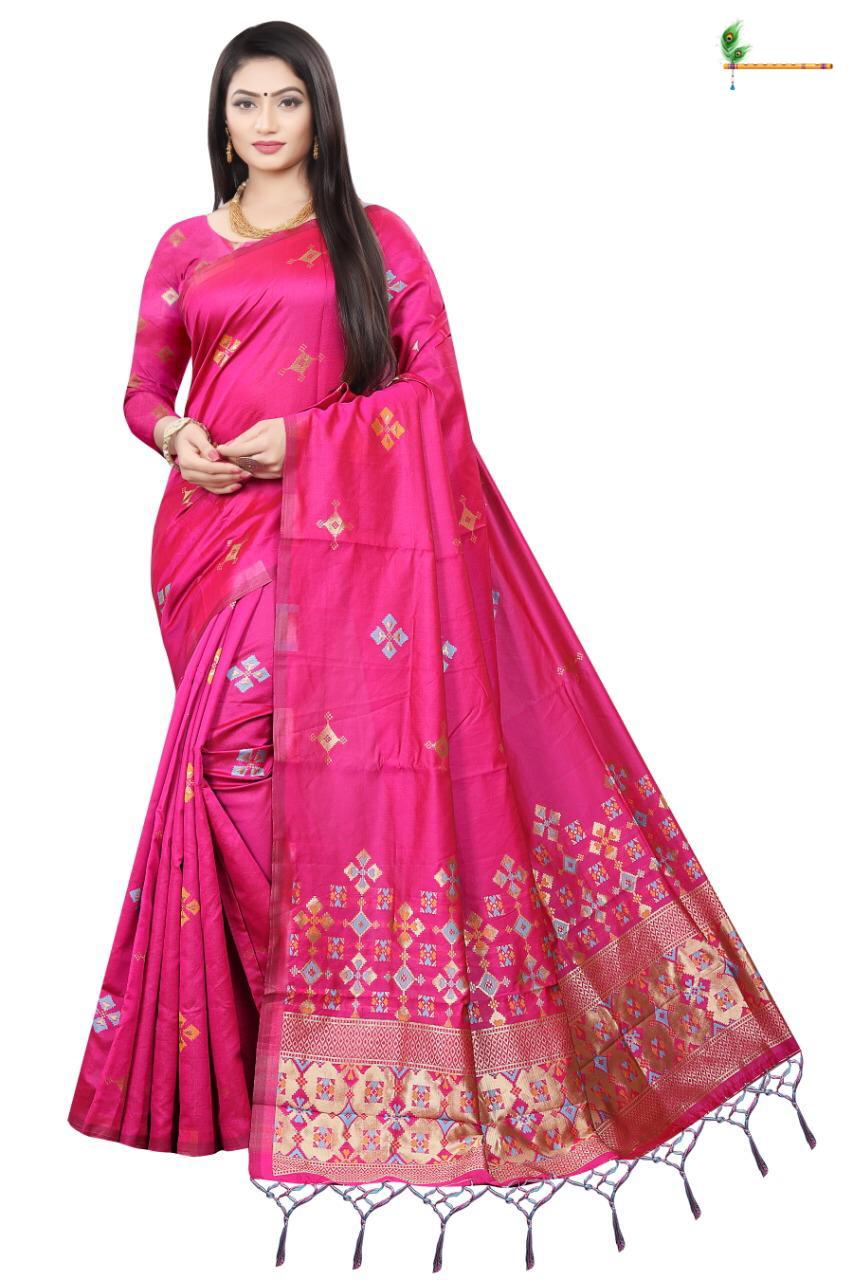 Women's Banarasi Silk Saree With Blouse Piece