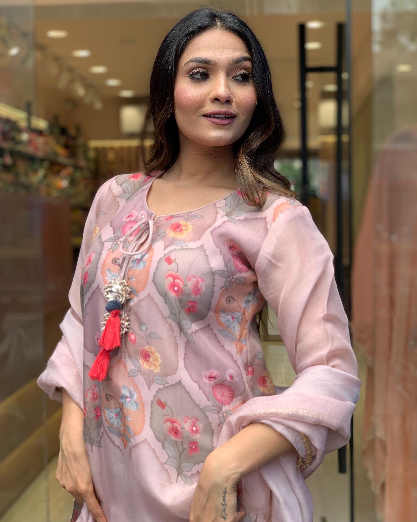PINK MUSLIN DIGITAL PRINT WORK KURTA SET WITH ATTRACTIVE DUPATTA