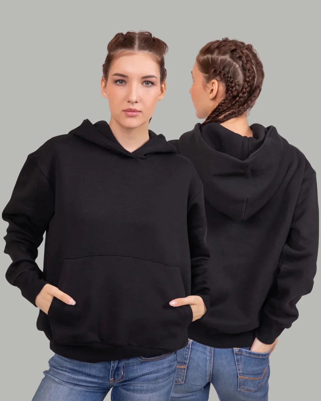 BLACK FULL SLEEVE UNISEX HOODIE SWEATSHIRT