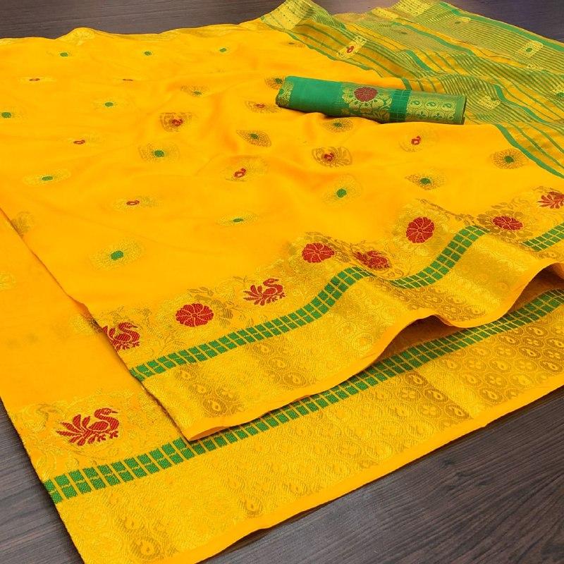 Women's Cotton Silk Saree With Blouse Piece