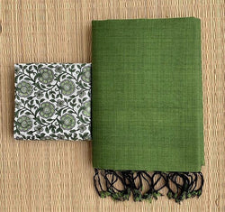 SURPASSING Mehendi green cotton look saree