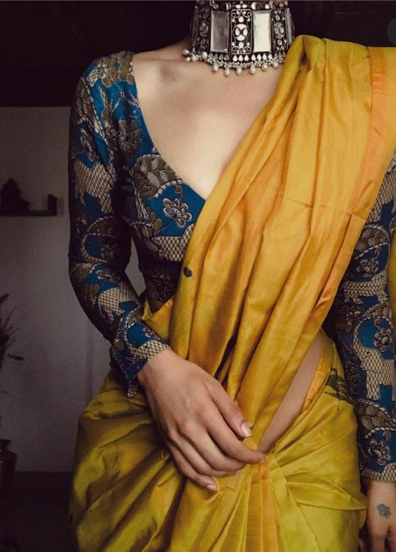adorable yellow colour chanderi cotton saree