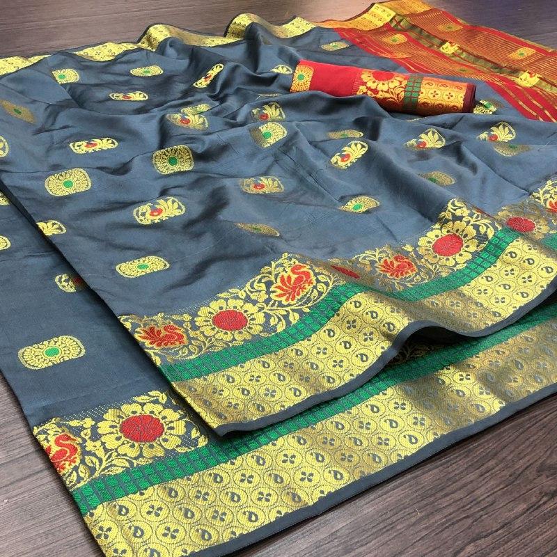 Women's Cotton Silk Saree With Blouse Piece