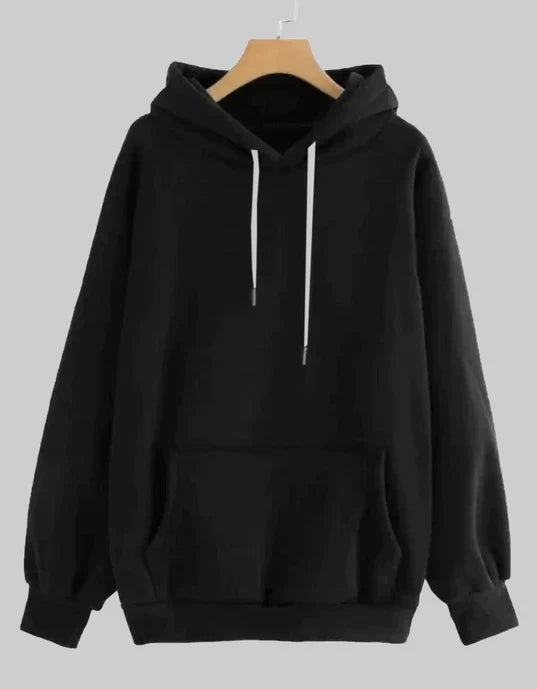 BLACK FULL SLEEVE UNISEX HOODIE SWEATSHIRT