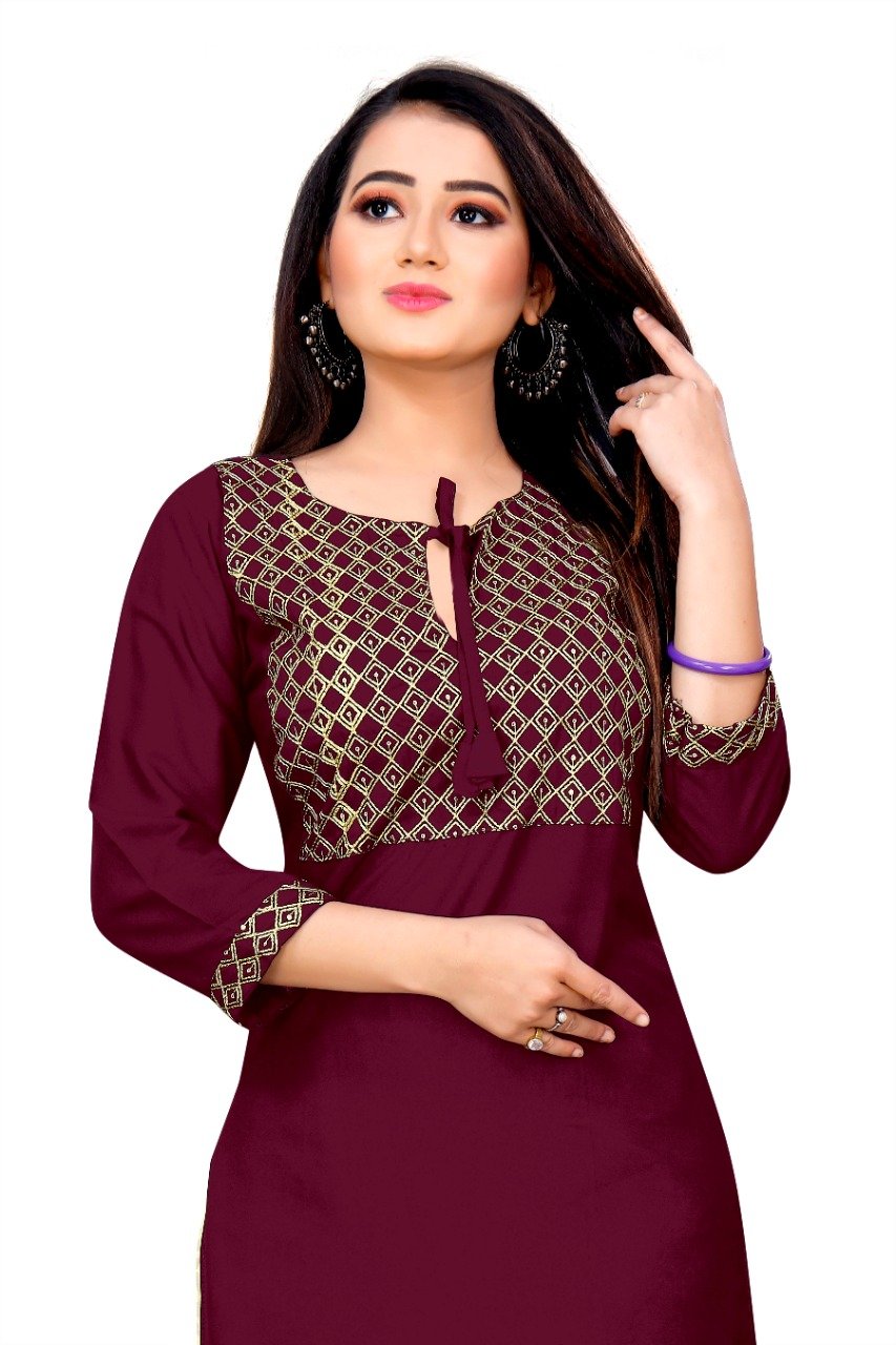 Women's Rayon Kurti With Plazzo Set